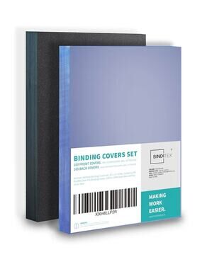 60 Pk Binding Covers and Backs, 8.5 X 11 In, 30P Clear PVC Covers, 100 Polycover